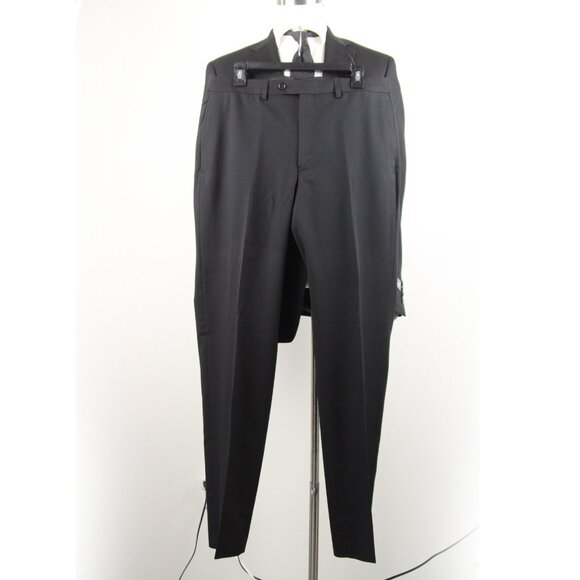 40L Van Heusen 2pc Suit Blazer Jacket Pant Size 33Wx33L Black E03305 - Picture 10 of 12